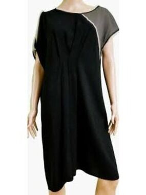 BCBG MAXAZRIA Runway Asymmetrical Cold Shoulder Color Block Tunic Dress Small